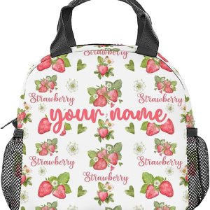 Lonchera personalizada de fresa para niños, pequeñas bolsas de almuerzo aisladas, bonita lonchera reutilizable para niñas, bolsas de almuerzo Lonchera personalizada de fresa para niños, pequeñas bolsas de almuerzo aisladas, bonita lonchera reutilizable para niñas, bolsas de almuerzo
