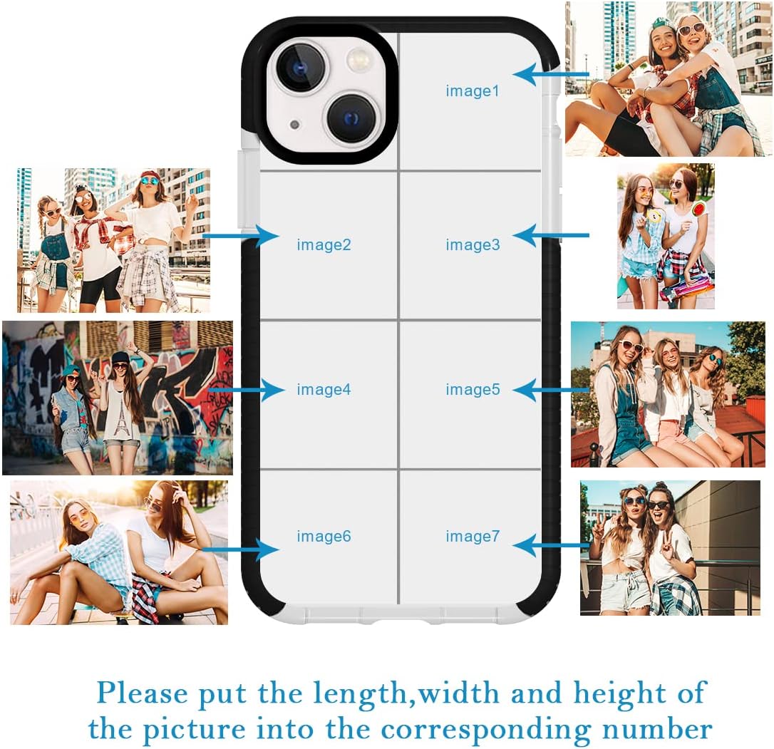 Funda de teléfono personalizada para iPhone 15, diseño de collage de múltiples imágenes, resistente a los golpes, funda protectora de TPU suave,