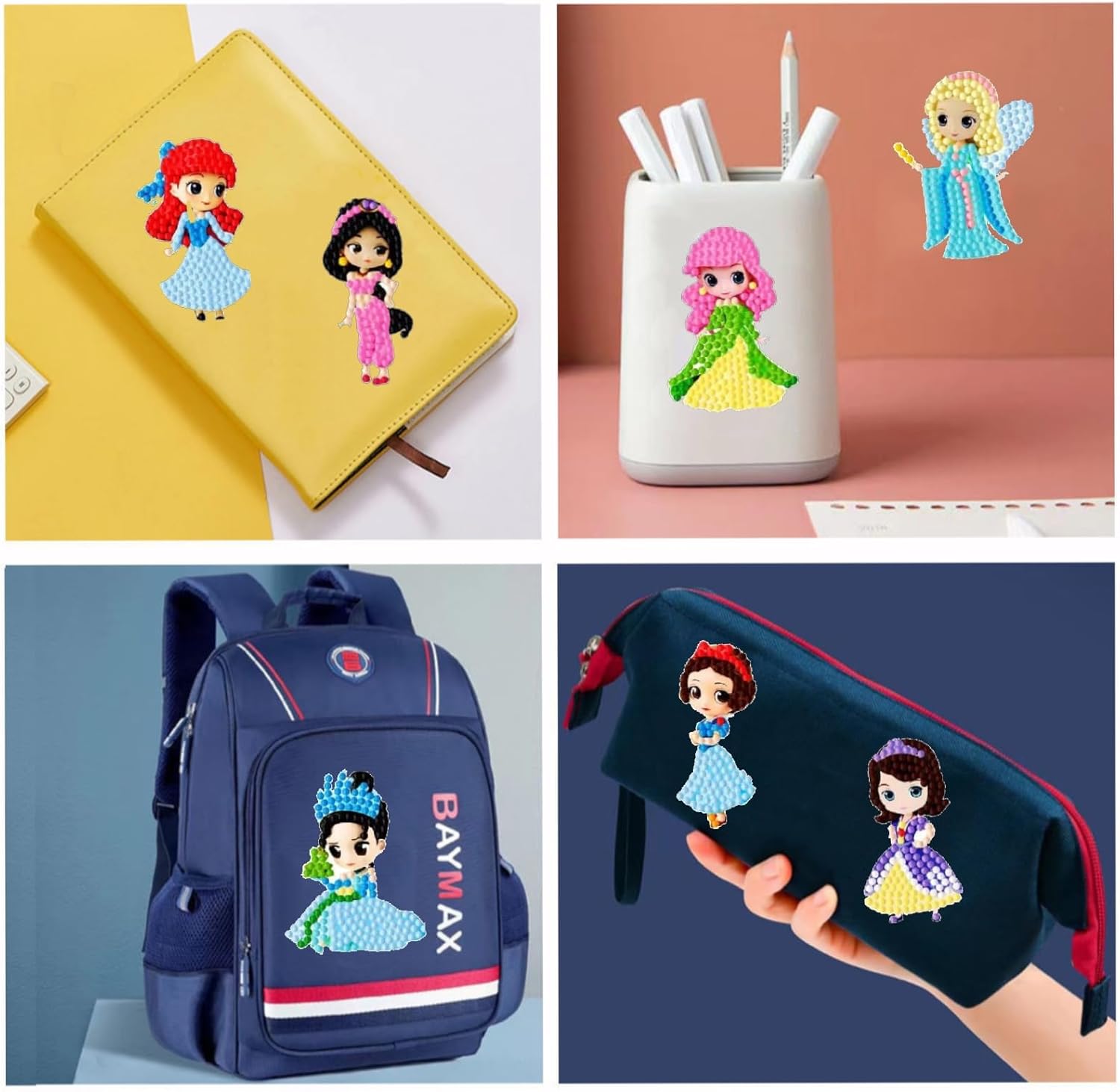 Fadgesy Kits de calcomanías artísticas de pintura 5D para niños, kits de pintura por números, kits de calcomanías artísticas para niños y niñas