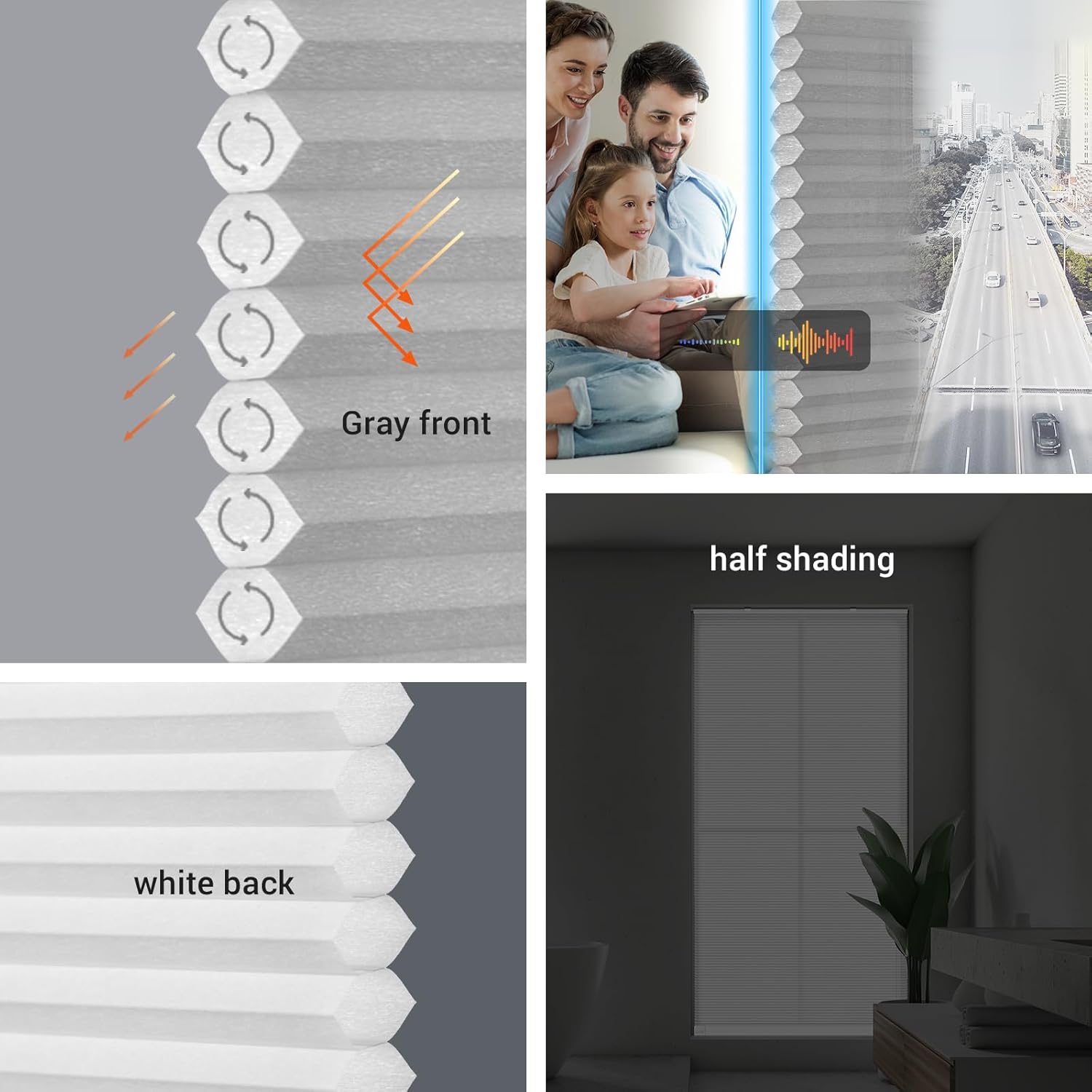 THIRDREALITY ZigBee Smart Blind Lite – Persianas motorizadas semitransparentes, control inteligente, persianas inalámbricas de panal con pilas AA,