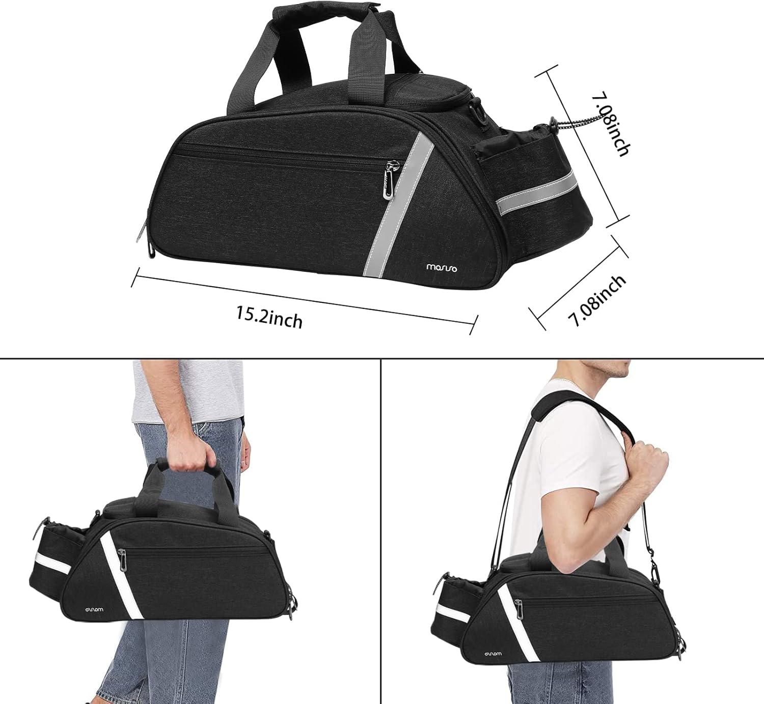 MOSISO Bolsa para portabicicletas, bolsa impermeable para maletero de bicicleta, bolsa de asiento trasero para ciclismo, soporte reflectante para