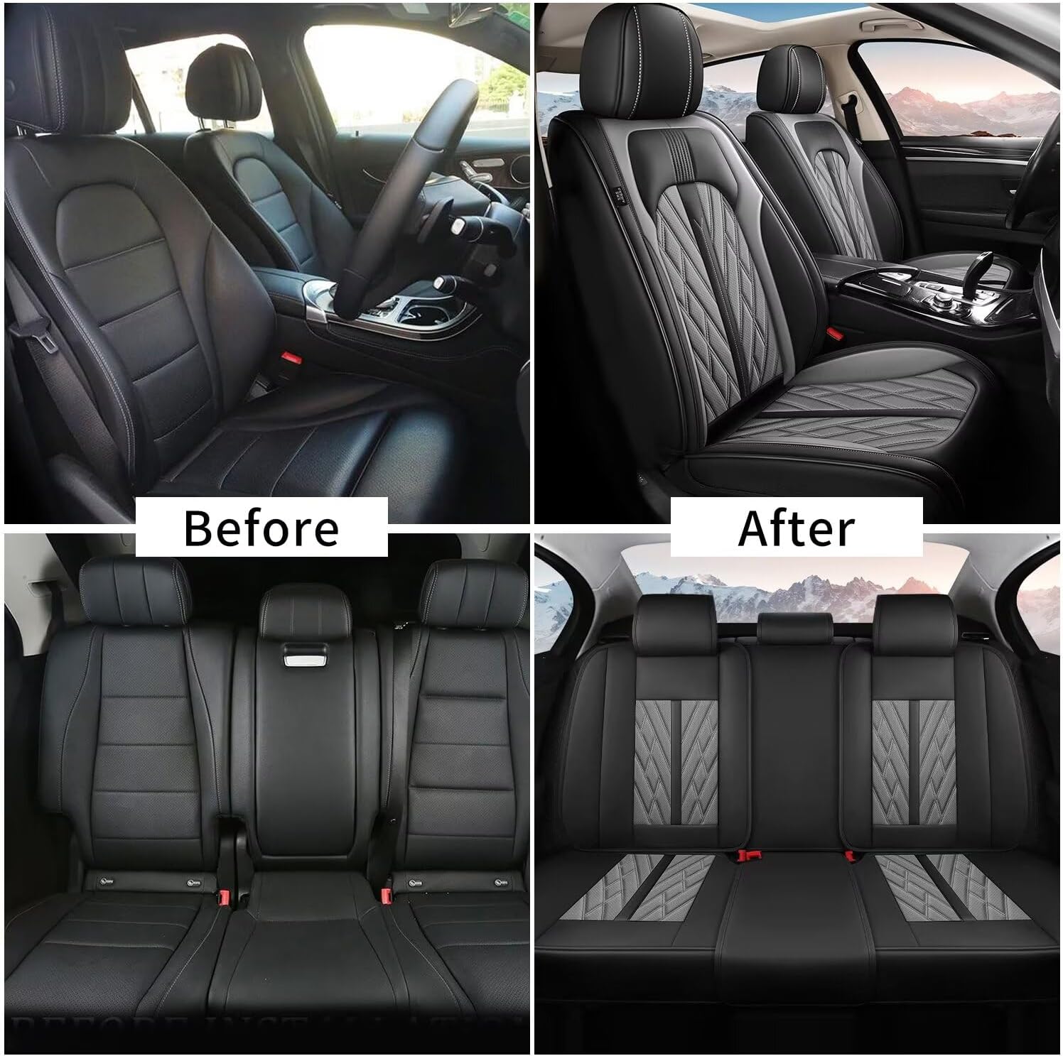 Juego completo de fundas de asiento para automóvil compatibles con Kia Optima 2002-2020, cojines de asiento de cuero para automóviles,