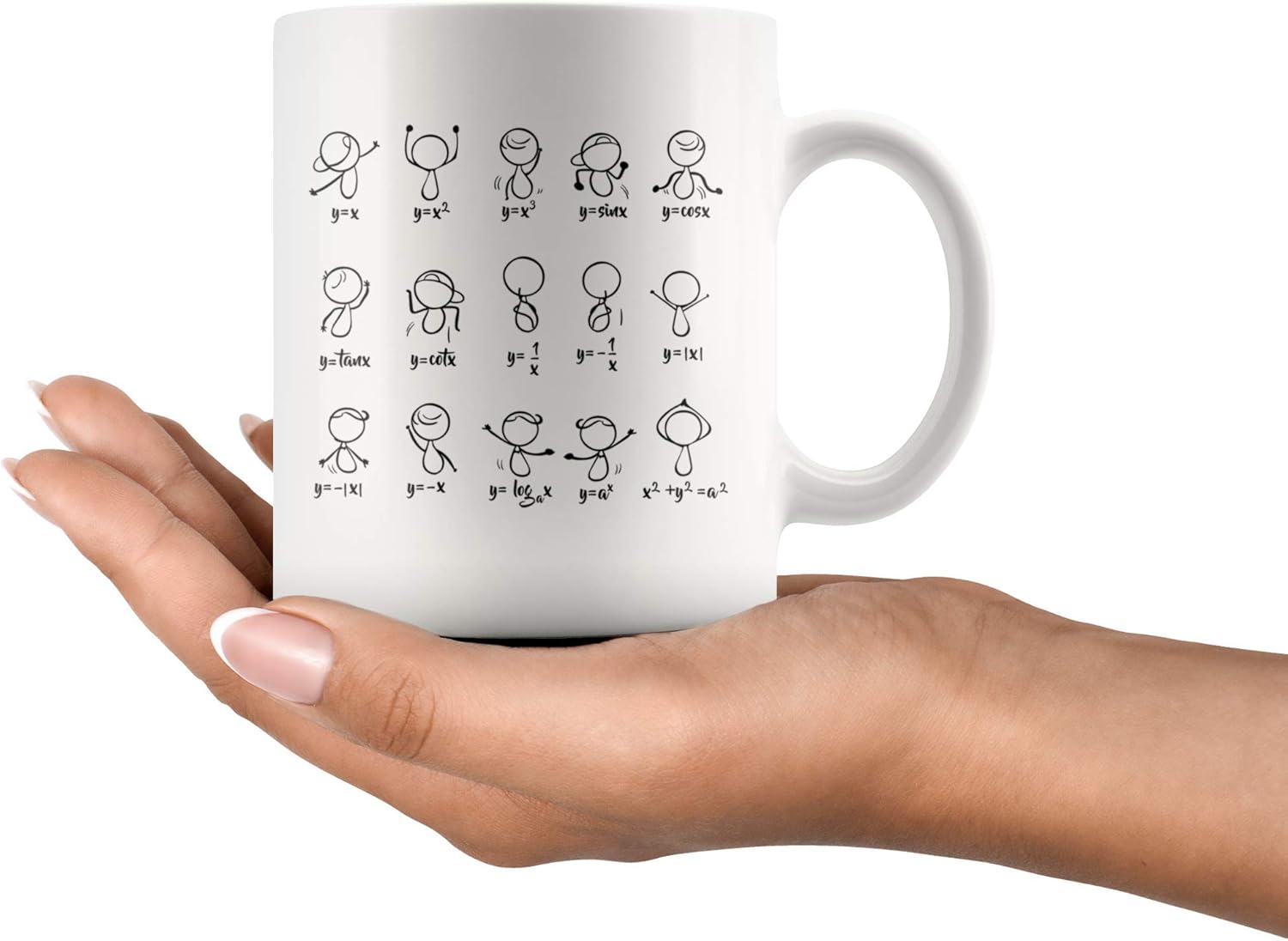 Panvola Taza de café de matemáticas divertidas, taza de café de cerámica de 11 onzas, figuras de baile, ecuación, matemáticas, maestro, estudiantes,