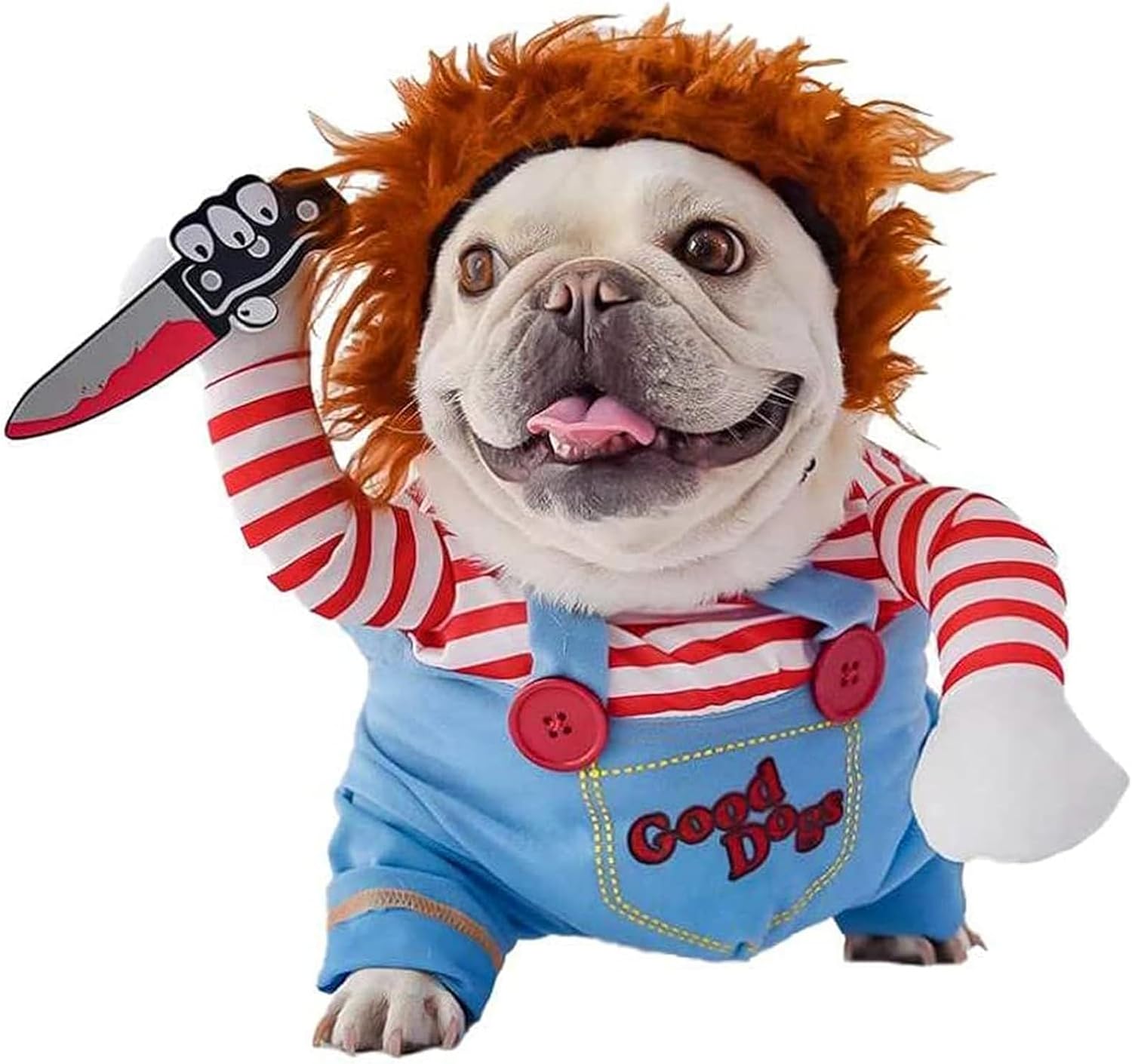 Disfraz de muñeca mortal para perro, divertido disfraz de Halloween para perro, ropa linda para perros pequeños, medianos y grandes, ropa de vestir