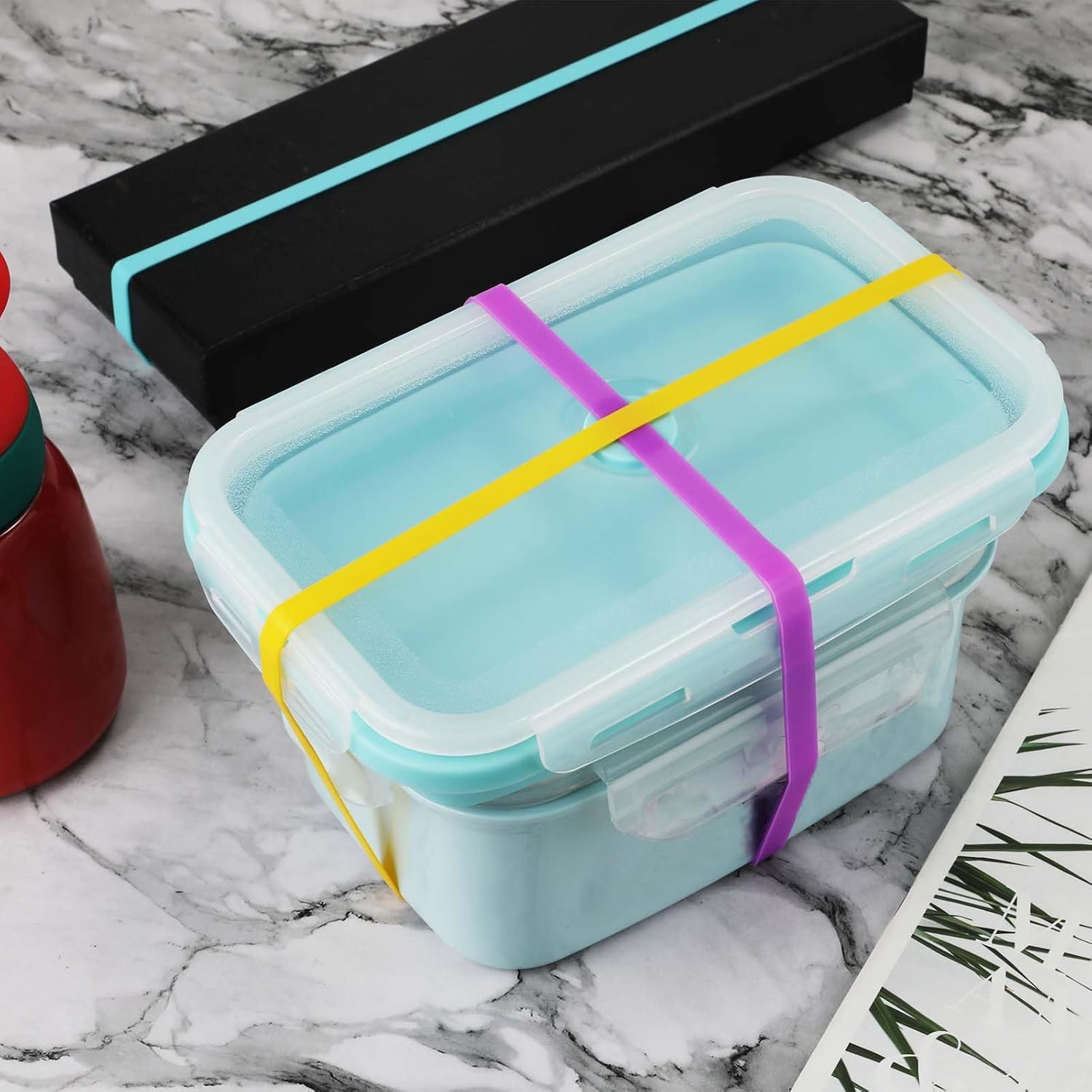 10 bandas de goma, bandas de goma grandes, bandas elásticas multicolores gruesas bandas de goma de silicona reutilizables para el hogar al aire