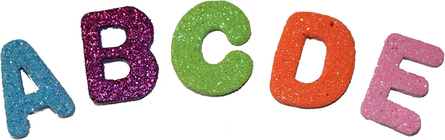 10 juegos de calcomanías pequeñas de espuma con letras del alfabeto (aproximadamente 260 piezas) 5 colores – Suministros de manualidades para