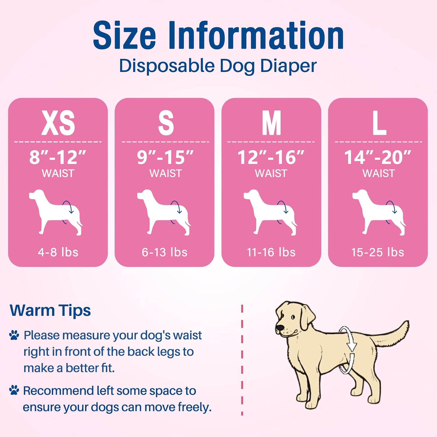 Pet Soft Pañales para perros femeninos  Pañales desechables para perros, pañales para gatos hembras, pañales para cachorros con orificio de cola de