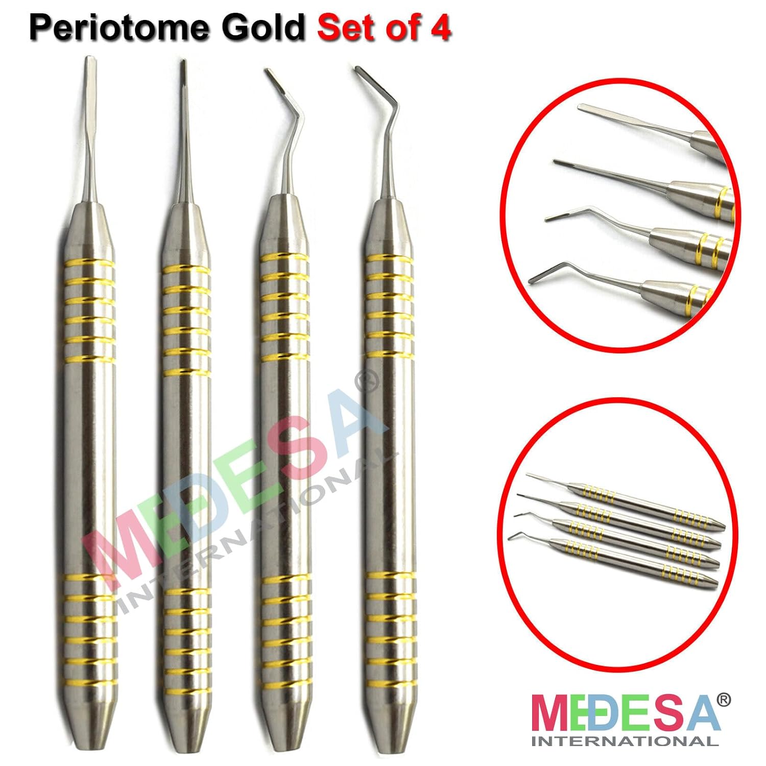 MEDESA – 16 piezas de elevador de raíces dentales PDL para extracción de raíces pequeñas, elevadores de luxación, flexión dental, extracción