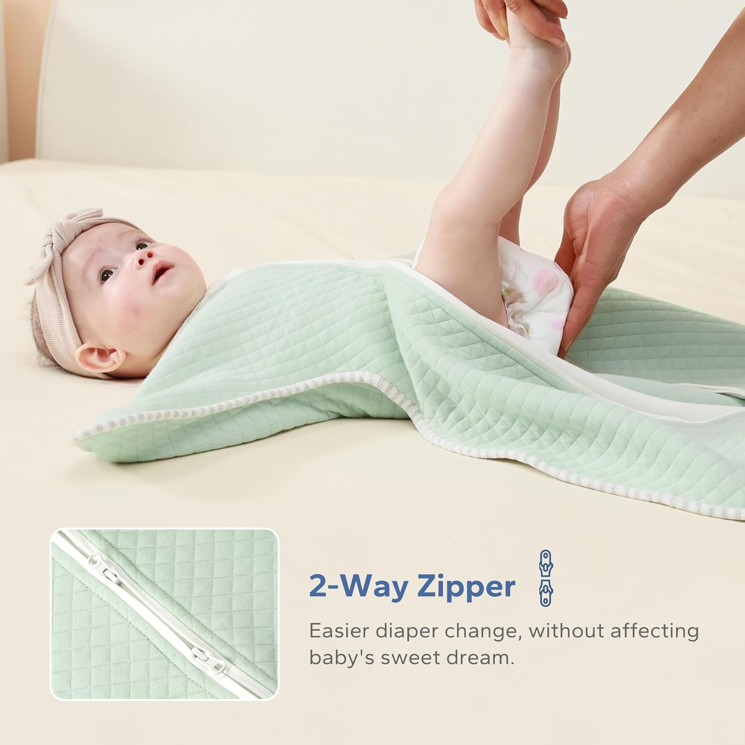 ZIGJOY Shark-Fin – Manta de transición  Saco de dormir acolchado de 1.0 tog para bebé, acogedor saco de transición con mangas para dormir mejor,