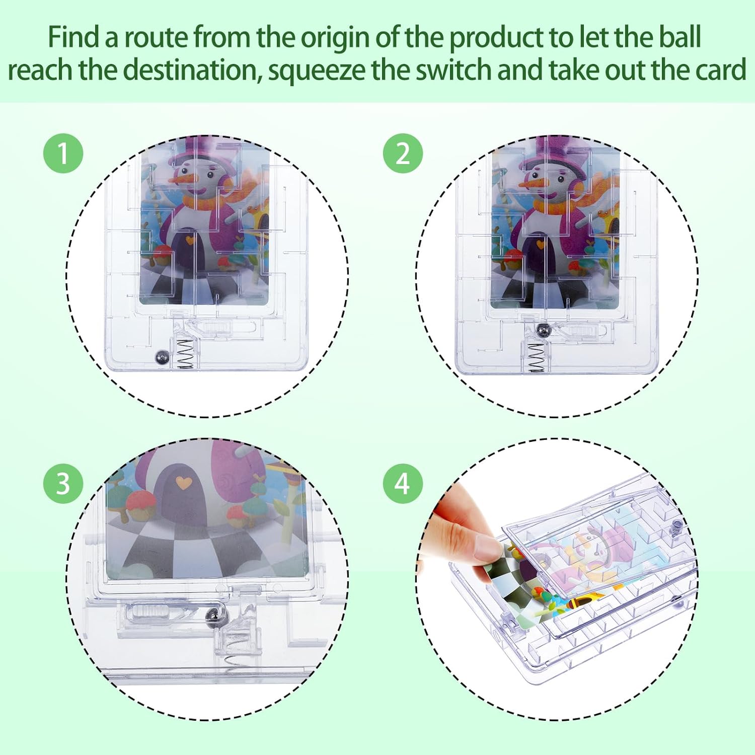 Tarjetero de 2 piezas para regalo, rompecabezas de laberinto, creatividad, rompecabezas de regalo, caja de plástico para tarjetas, juego de máquina