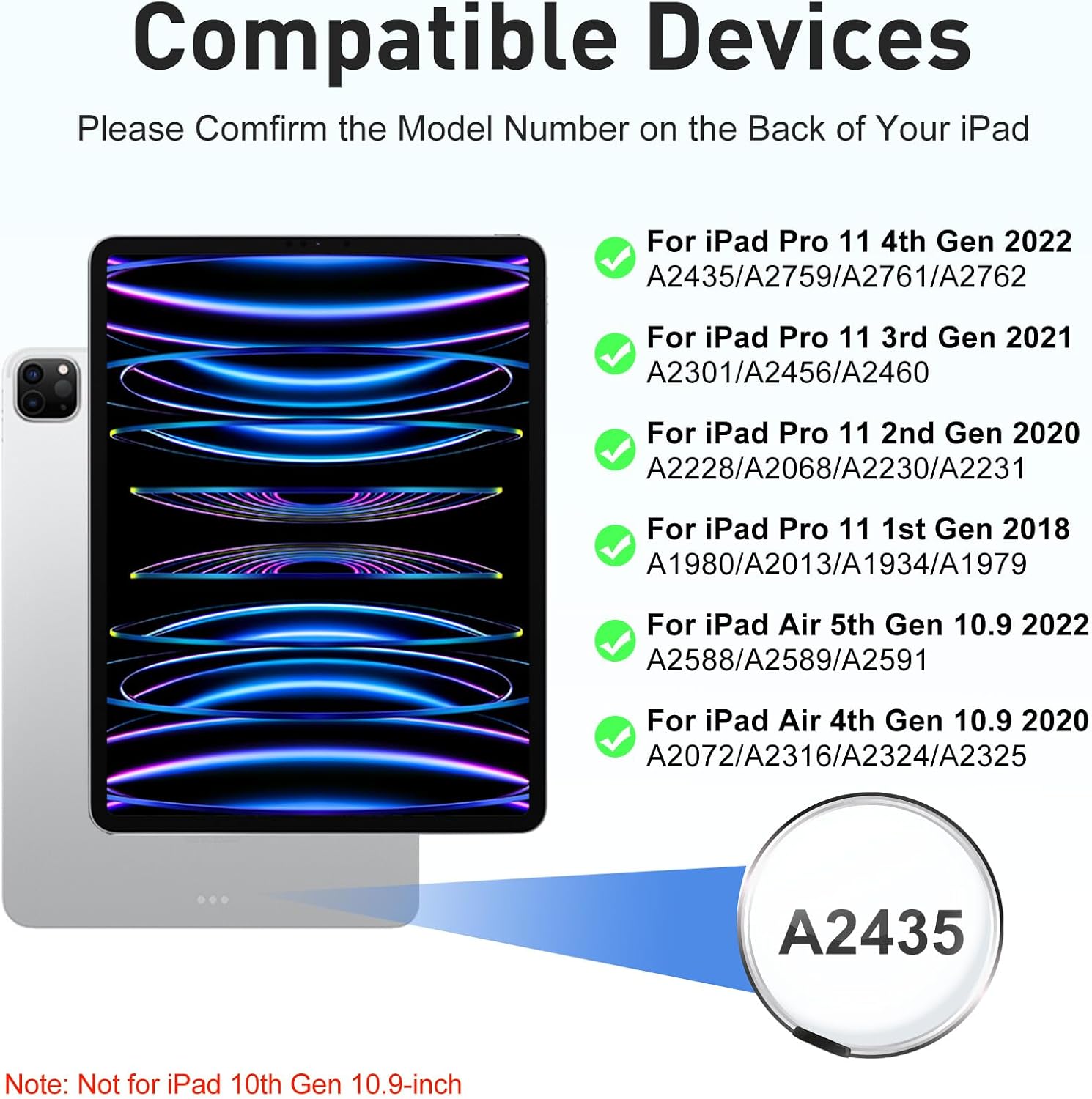 Magic Keyboard – Funda para iPad Pro de 11 pulgadas 4321 generación, teclado flotante magnético para iPad Air 5Air 4 generación de 10.9 pulgadas,