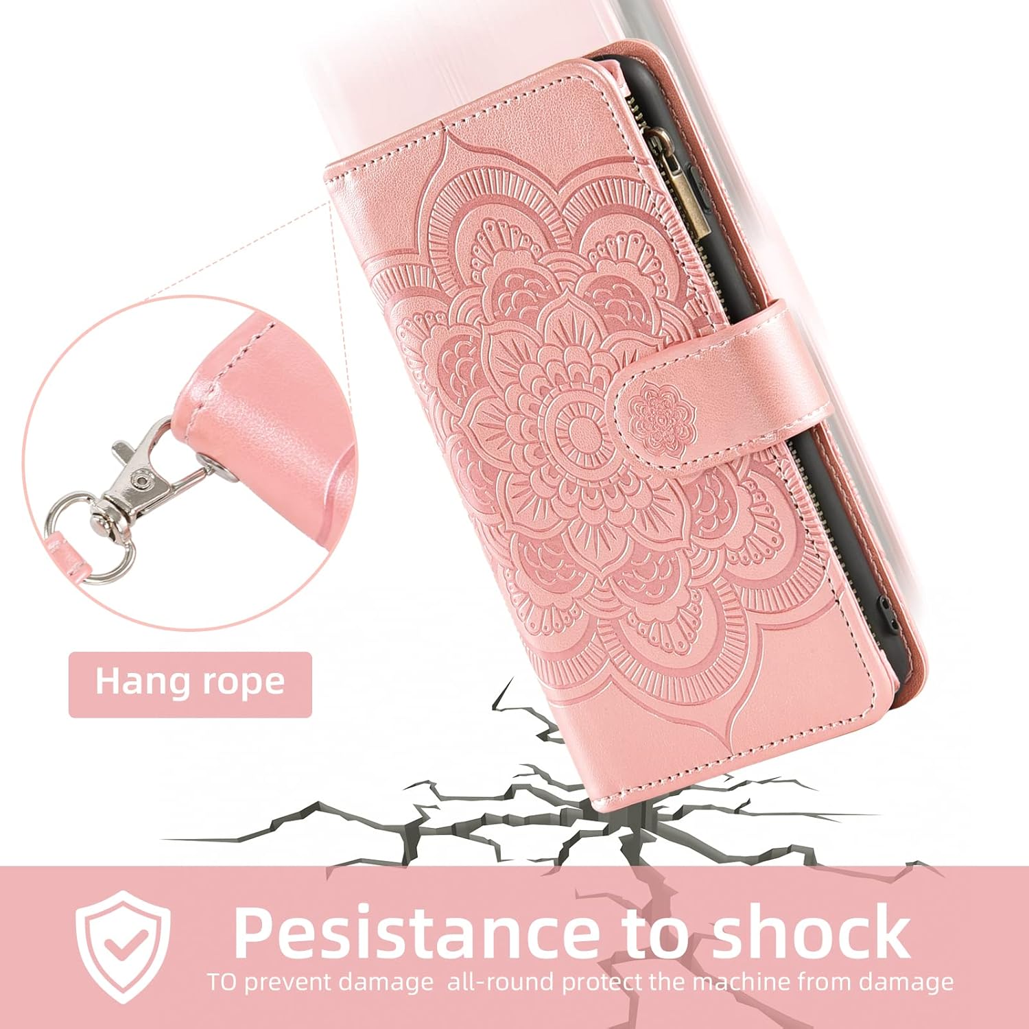 Asuwish Compatible con iPhone 6plus 6splus 66s Plus Funda tipo cartera y protector de pantalla de vidrio templado con tapa para iPhone 6 6+ iPhone6s