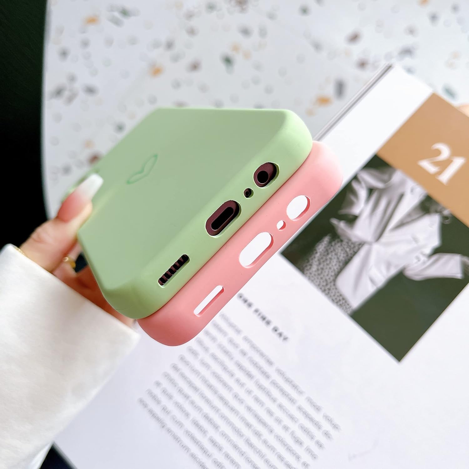 Jmltech Funda protectora de silicona para Samsung Galaxy A14 5G, color menta Slim Fit a prueba de golpes para teléfono de mujer