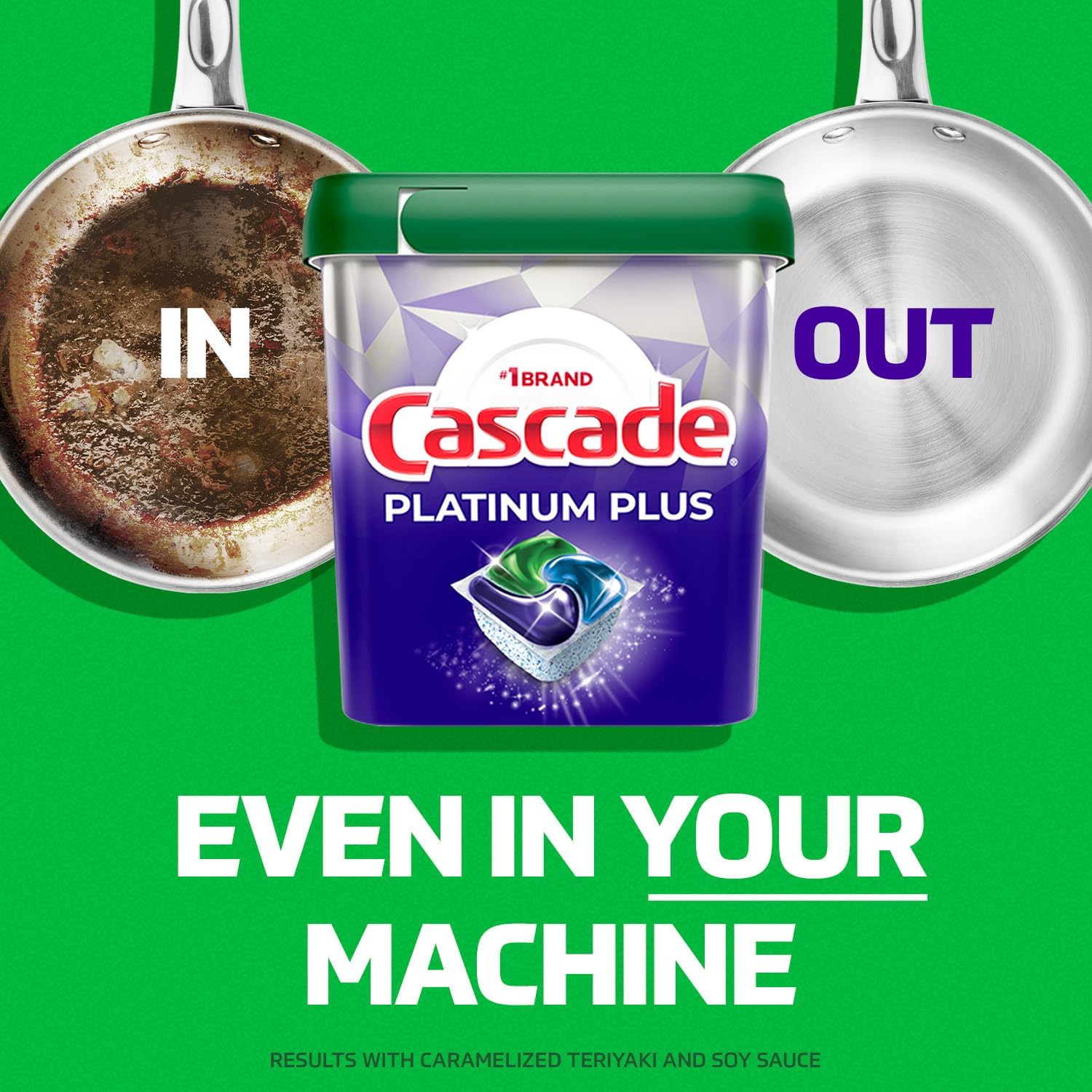 Cascade Platinum Plus Cápsulas para lavavajillas, detergente para platos ActionPacs, Clean Lemon, 62 unidades