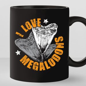 -11Oz- Taza de café con texto en inglés “I Love Megalodon”, taza de café Megalodon Shark Tooth Hunter, taza de regalo para amantes de los tiburones, -11Oz- Taza de café con texto en inglés “I Love Megalodon”, taza de café Megalodon Shark Tooth Hunter, taza de regalo para amantes de los tiburones,