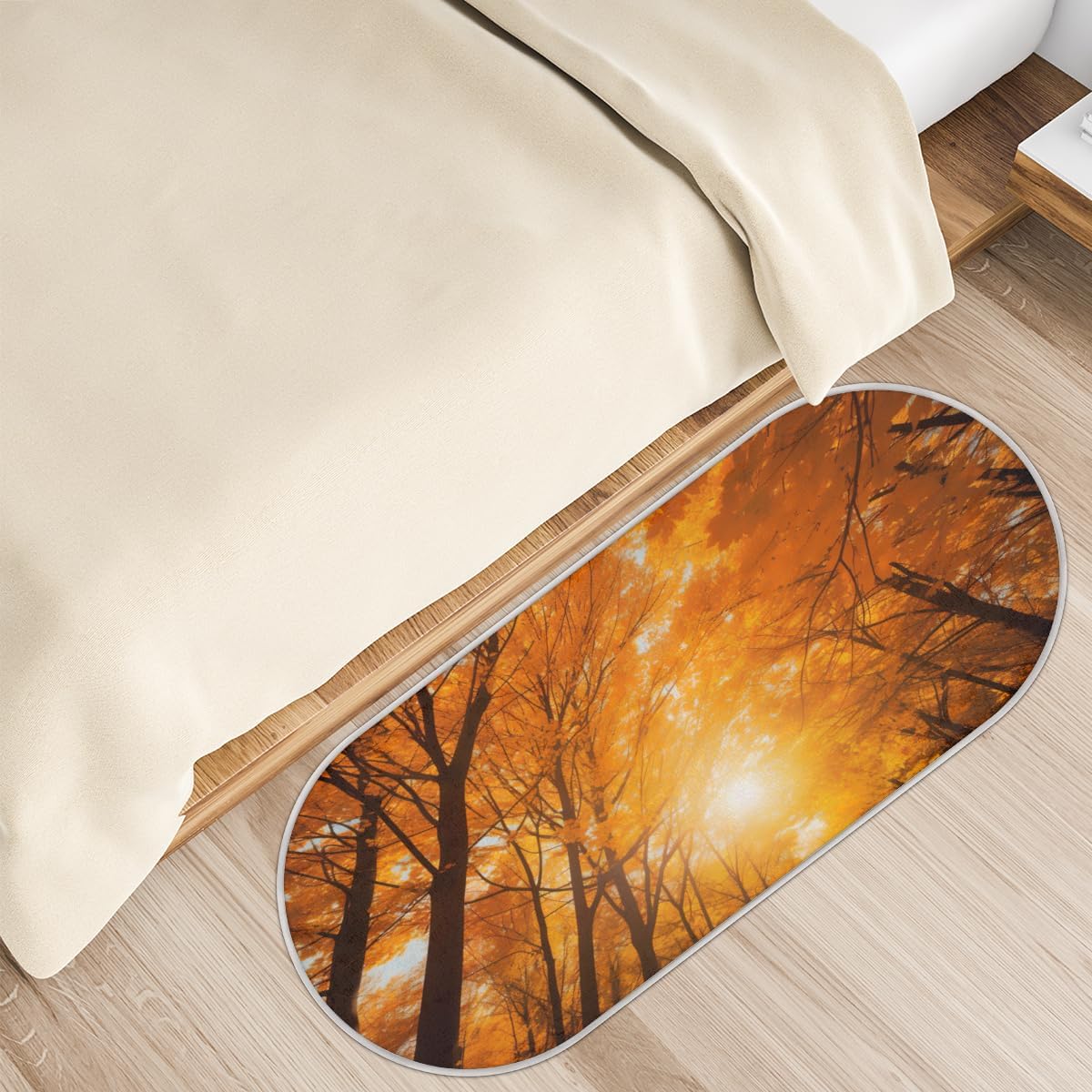 cfpolar Alfombras de baño con árboles de arce otoñal, alfombra de baño antideslizante de microfibra absorbente, alfombras y alfombras de cocina