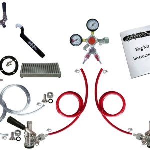 HomeBrewStuff – Kit de conversión de barril Kegerator de torre de cerveza de doble barril con regulador y bandeja de goteo HomeBrewStuff – Kit de conversión de barril Kegerator de torre de cerveza de doble barril con regulador y bandeja de goteo