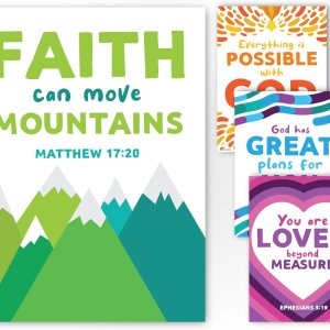 Sproutbrite Citas bíblicas de ministerio infantil para lecciones de escuela dominical, póster educativo para aula, decoración de aula, cuadro de Sproutbrite Citas bíblicas de ministerio infantil para lecciones de escuela dominical, póster educativo para aula, decoración de aula, cuadro de