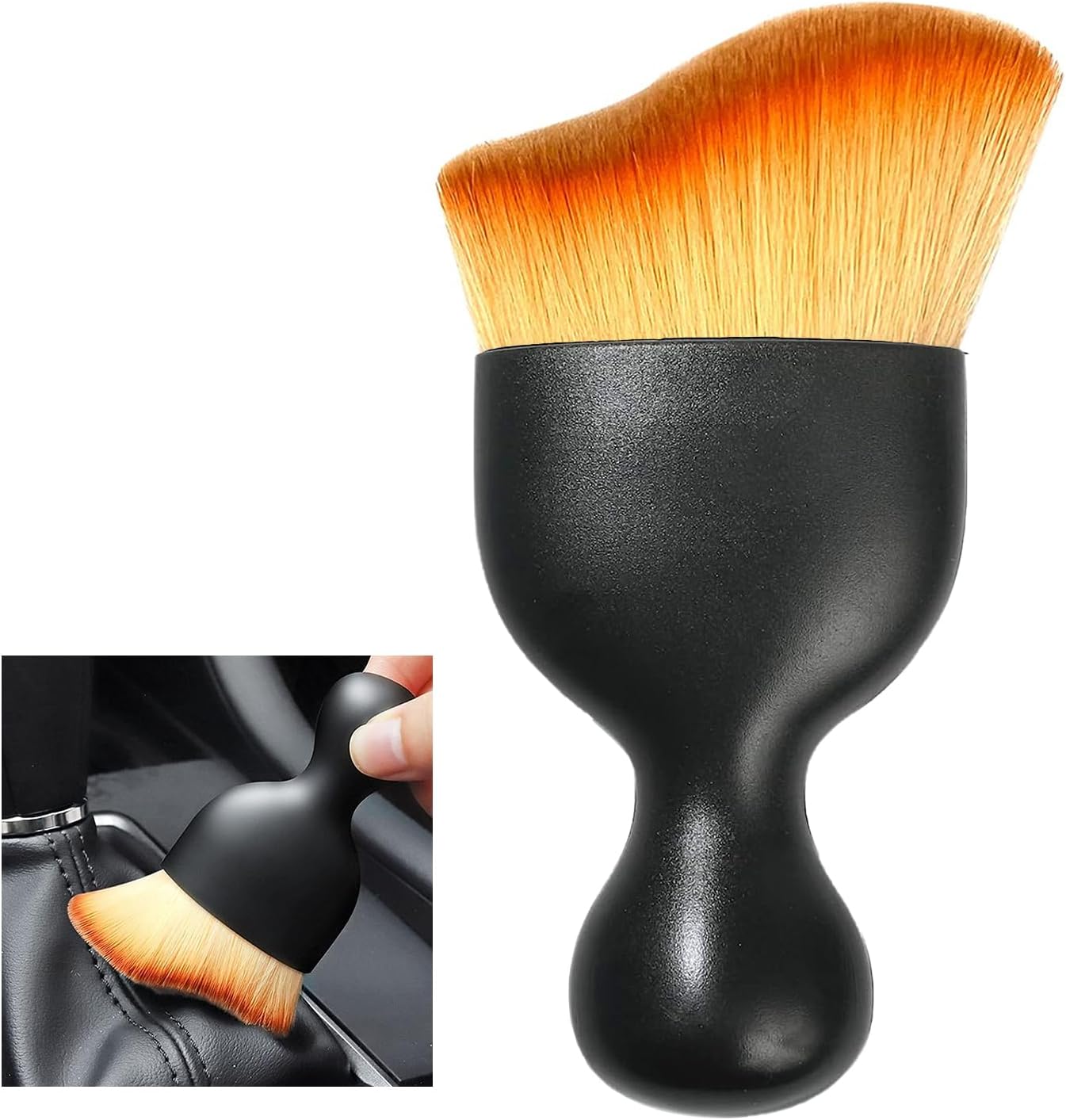 Ziciner Cepillo de polvo para interior del automóvil, limpiadores de detalles de cerdas suaves automáticas, cepillos de limpieza de suciedad de