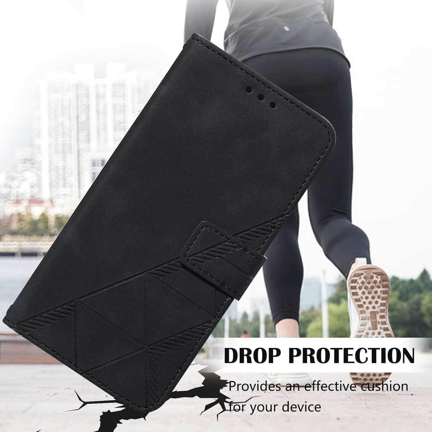 Funda A03s, funda para Galaxy A03s, función atril, correa de muñeca, ranuras para tarjetero, funda protectora interior de TPU para Samsung A03s,