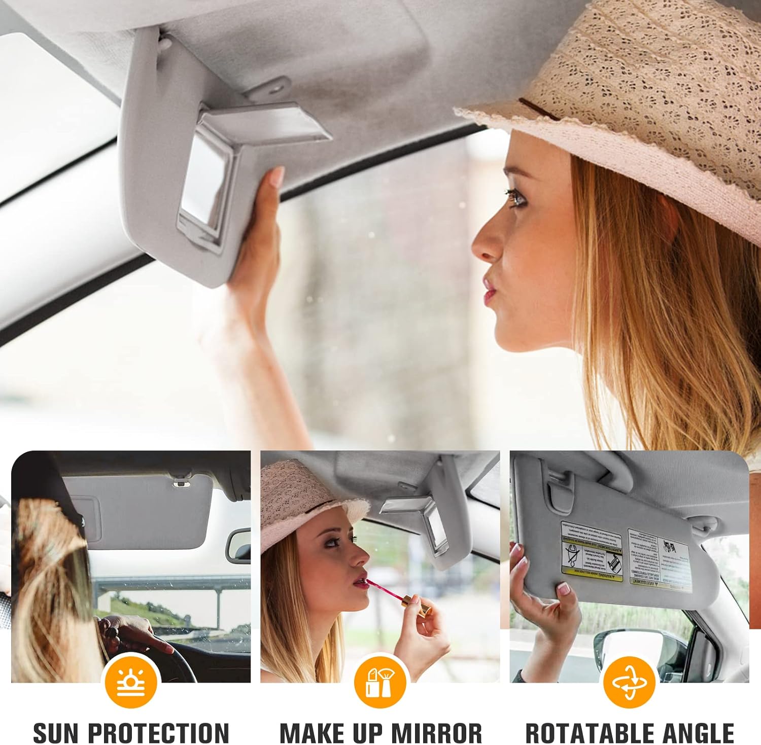Visera solar del lado del pasajero derecho para Honda Accord 2008 2009 2010 2011 2012, sustituye a 83230TA0A91ZA, parasol lateral derecho gris con