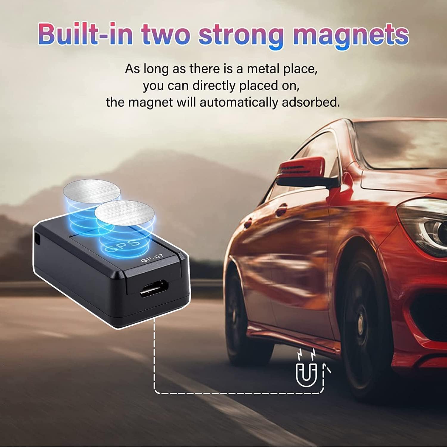 Rastreador GPS para vehículos, mini localizador magnético GPS en tiempo real, sin suscripción, cobertura global completa de larga espera GSM SIM GPS