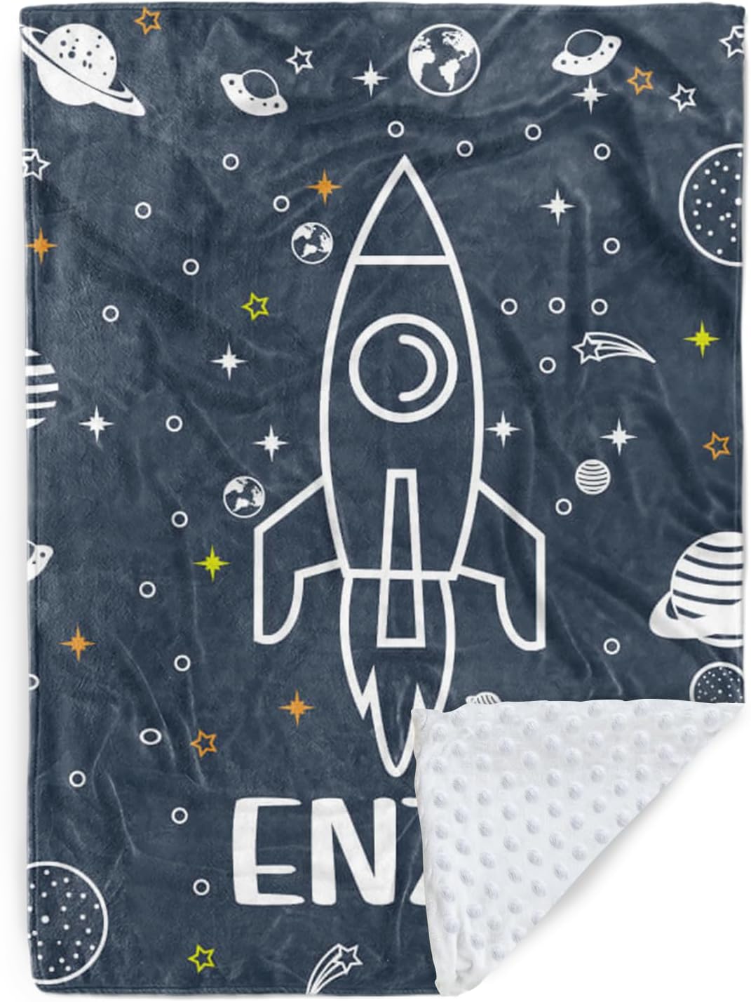 Manta de bebé personalizada para niños, manta de bebé personalizada con nombre, franela suave con respaldo de puntos de doble capa, manta de