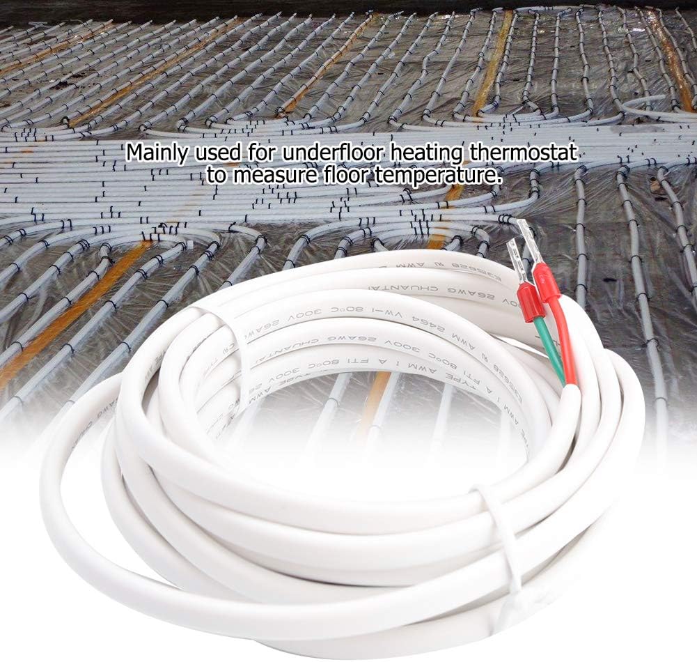 Milltrip Sonda del sensor del termóstato de la calefacción por suelo radiante, cable de sonda del sensor del sensor de temperatura del piso del