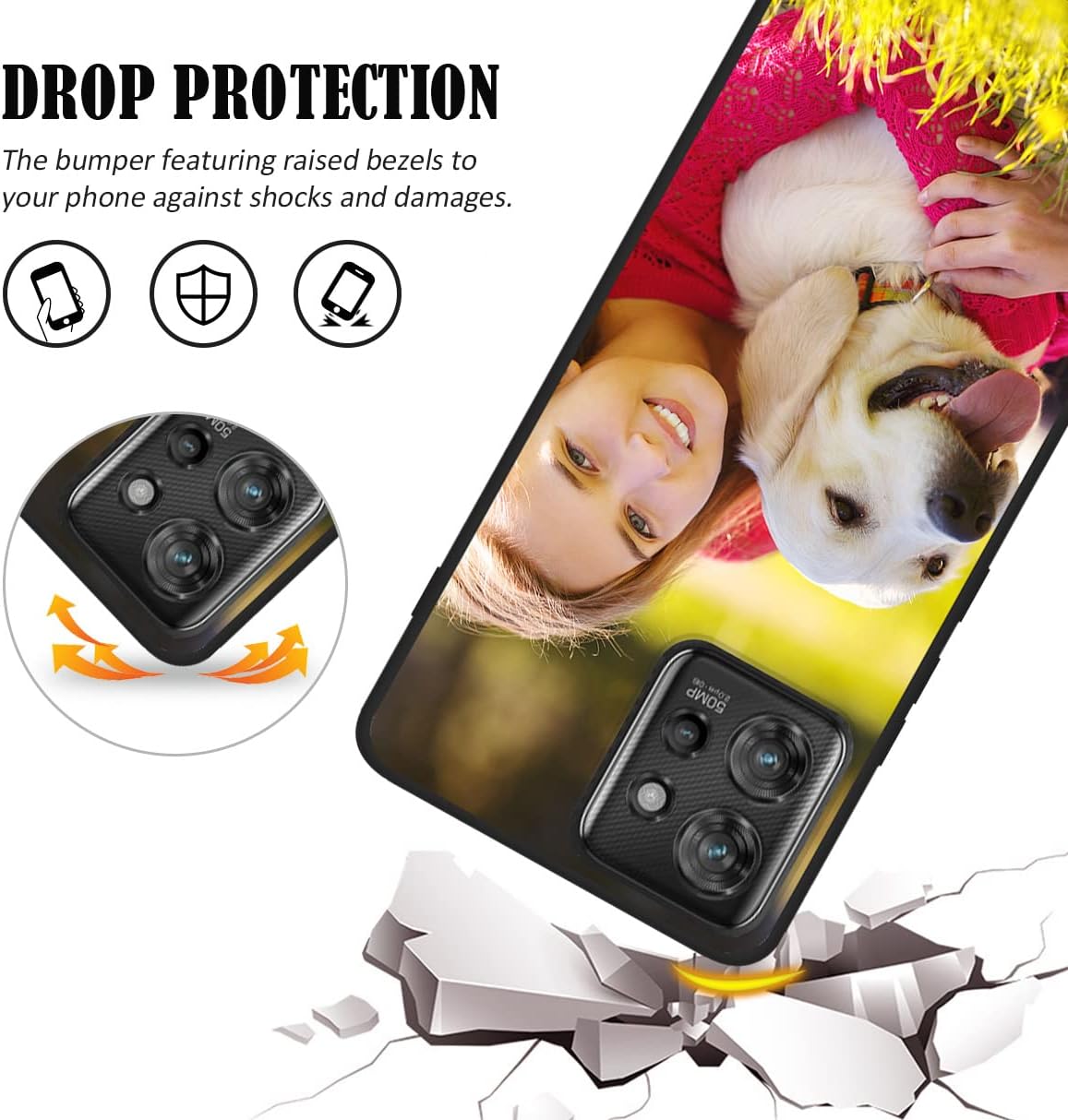 Funda personalizable para Motorola Moto Thinkphone 5G, nombre de texto con foto personalizable, cubierta personalizada para teléfono celular, funda