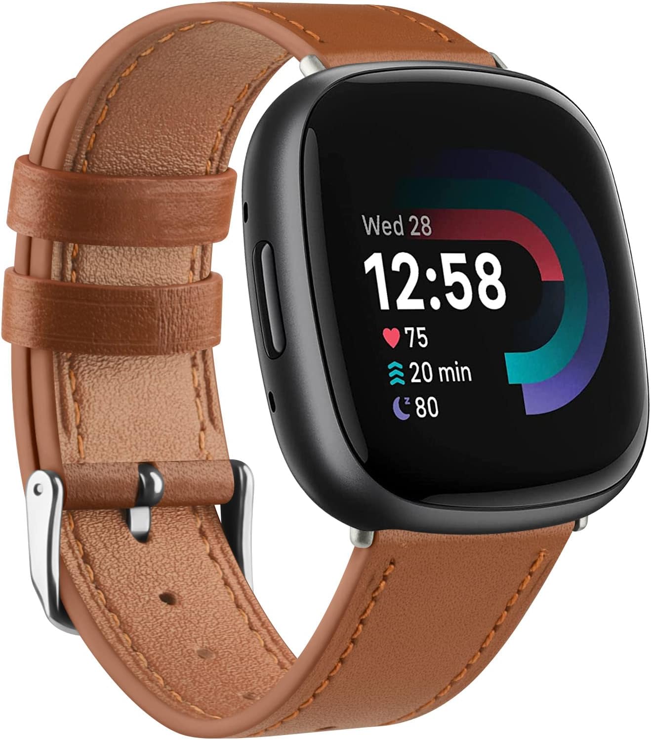 Meliya Correas de cuero compatibles con Fitbit Versa 4, Fitbit Versa 3, Sense 2, correas de reloj Fitbit Sense para mujeres y hombres, correas