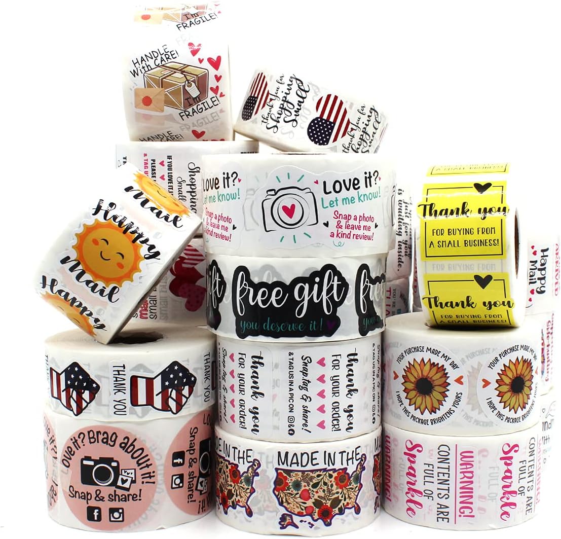 Littlefa 1.5in por favor deja un comentario con pegatinas de diseño de color, pegatinas de agradecimiento, pegatinas de panadería, pegatinas hechas