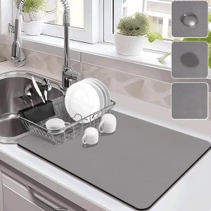 Tapete de secado de platos para encimeras de cocina, tapete de secado absorbente, tapete de secado de platos grande para encimera de cocina, tapete Tapete de secado de platos para encimeras de cocina, tapete de secado absorbente, tapete de secado de platos grande para encimera de cocina, tapete