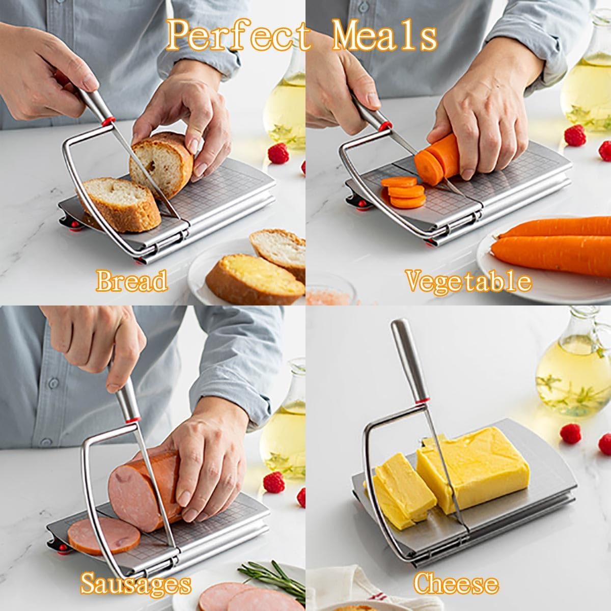 Cortador de queso, multiusos, para cortar queso, guillotina, salchicha, jamón, biltong, carne seca