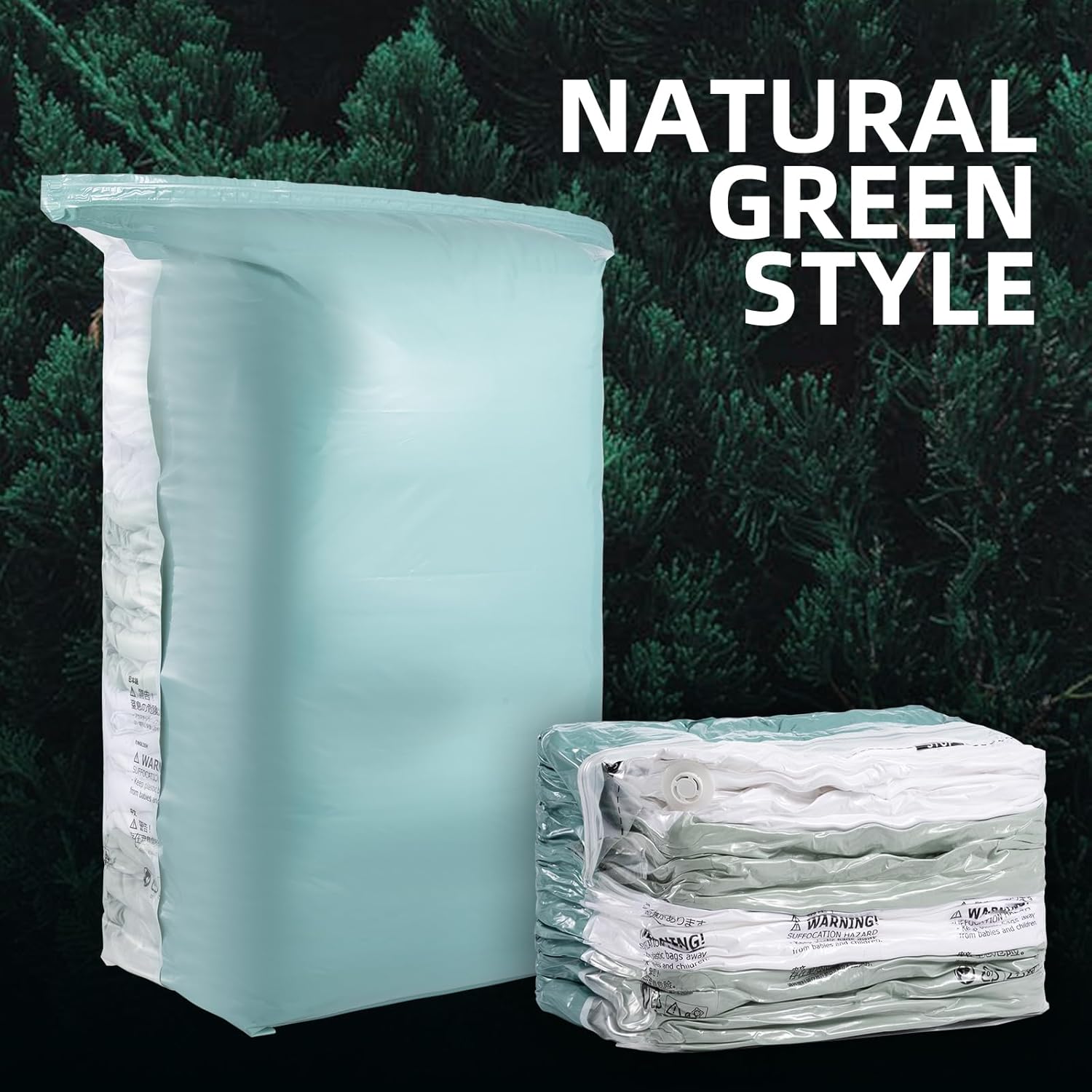 TAILI Paquete de 6 bolsas de almacenamiento al vacío, bolsas espaciales Jumbo Cube de 31 x 40 x 15 pulgadas, bolsas selladas al vacío color verde