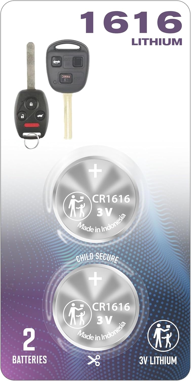 CR1616 1616 – Batería de control remoto original para llavero 2005-2015 para Honda Keyless Entry CR-V, Accord, Civic, Odyssey, Ridgeline 1992-2009