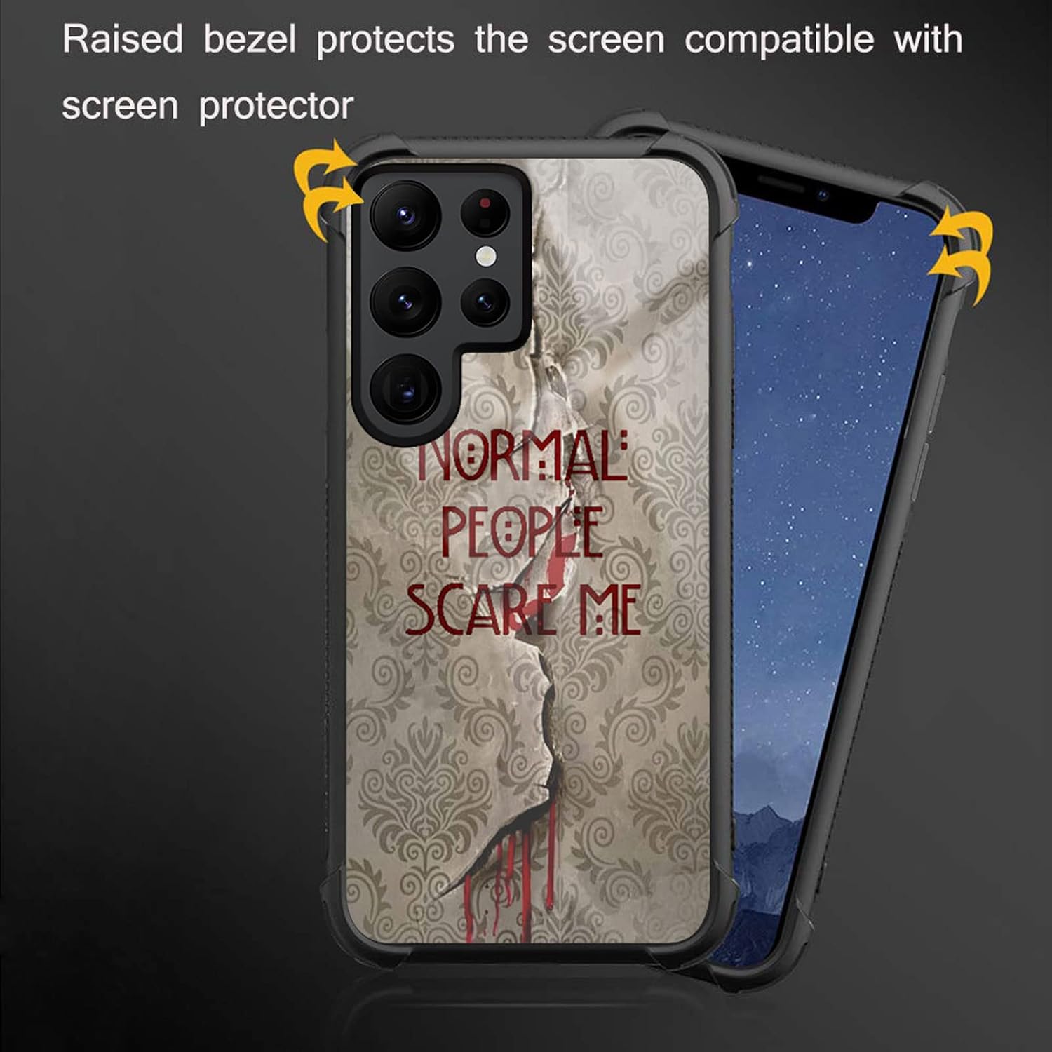 CARLOCA Funda compatible con Samsung Galaxy S22 Ultra, diseño gráfico de identidad de American Horror Story, a prueba de golpes, antiarañazos, de