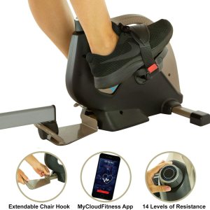 EXERPEUTIC Bicicleta estática Bluetooth para debajo del escritorio con gancho extensible para silla para todas las alturas de usuario y aplicación EXERPEUTIC Bicicleta estática Bluetooth para debajo del escritorio con gancho extensible para silla para todas las alturas de usuario y aplicación
