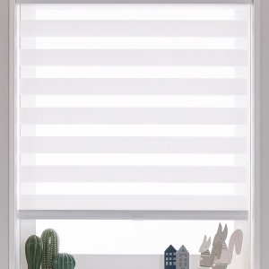 FOIRESOFT Persianas y persianas enrollables de cebra sin cordones básicas, inalámbricas, blancas, 32 pulgadas de ancho x 72 pulgadas de alto de FOIRESOFT Persianas y persianas enrollables de cebra sin cordones básicas, inalámbricas, blancas, 32 pulgadas de ancho x 72 pulgadas de alto de