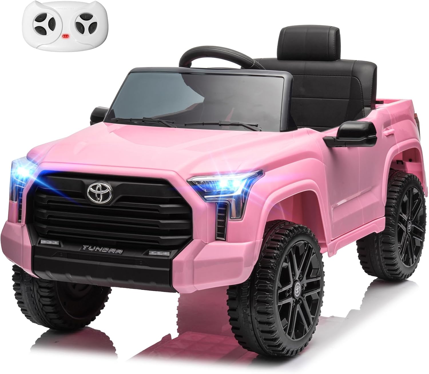 Toyota Tundra – Auto eléctrico con licencia para niños, batería de 12 V, 7 Ah, auto eléctrico para niños, camión, maletero, control remoto,