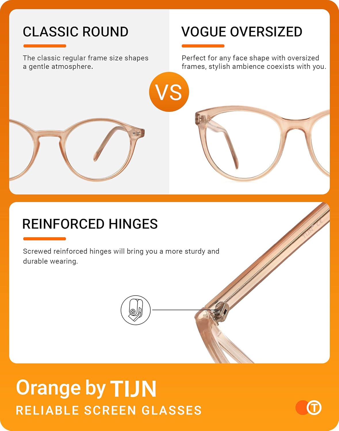 TIJN Gafas de luz azul de gran tamaño para mujeres y hombres, marco grande, antifatiga ocular, transparentes, para computadora, juegos, bloqueador