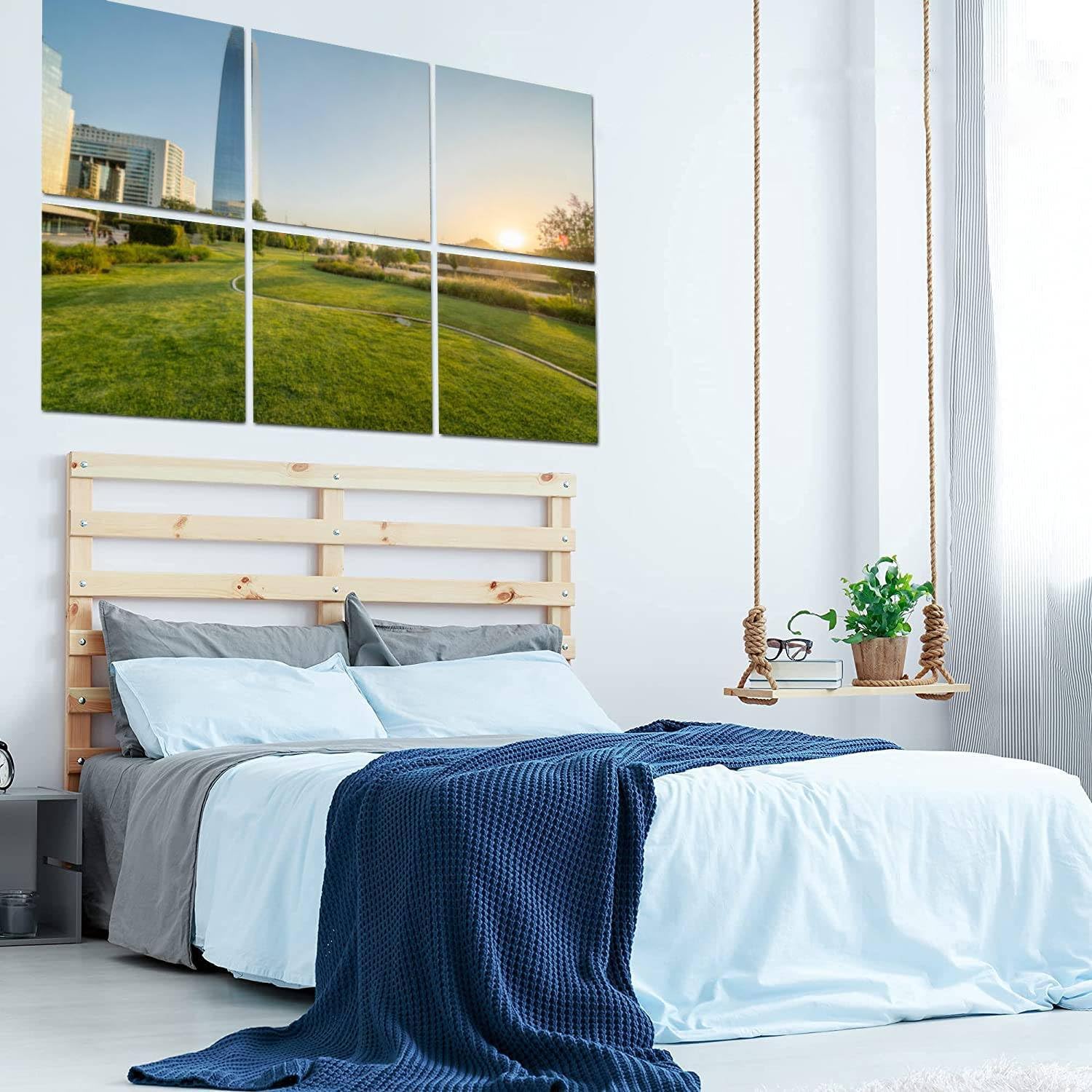 6 Pack Art Acoustic Panels Amazing de Chile skyline at sunset highest tower city Costanera Tower Soundproof Wall Panels, 48″x72″ Decorative Sound