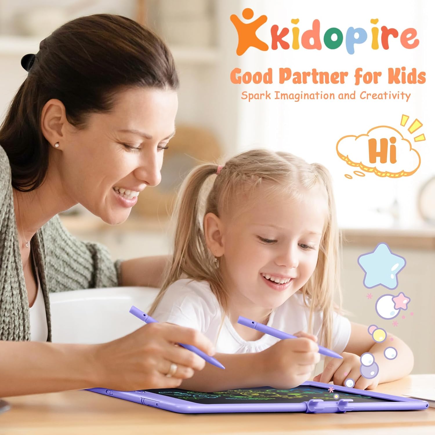 Juguetes para niñas de 3 a 6 años, tableta de escritura LCD para niños de 10 pulgadas, paquete de 2, tablero de garabatos reutilizable para niños de