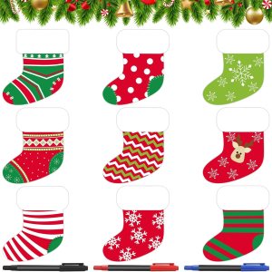 Copkim 9 imanes de Navidad, calcetines de Navidad, para refrigerador, crucero, decoración de puerta de crucero, calcomanías magnéticas coloridas con Copkim 9 imanes de Navidad, calcetines de Navidad, para refrigerador, crucero, decoración de puerta de crucero, calcomanías magnéticas coloridas con