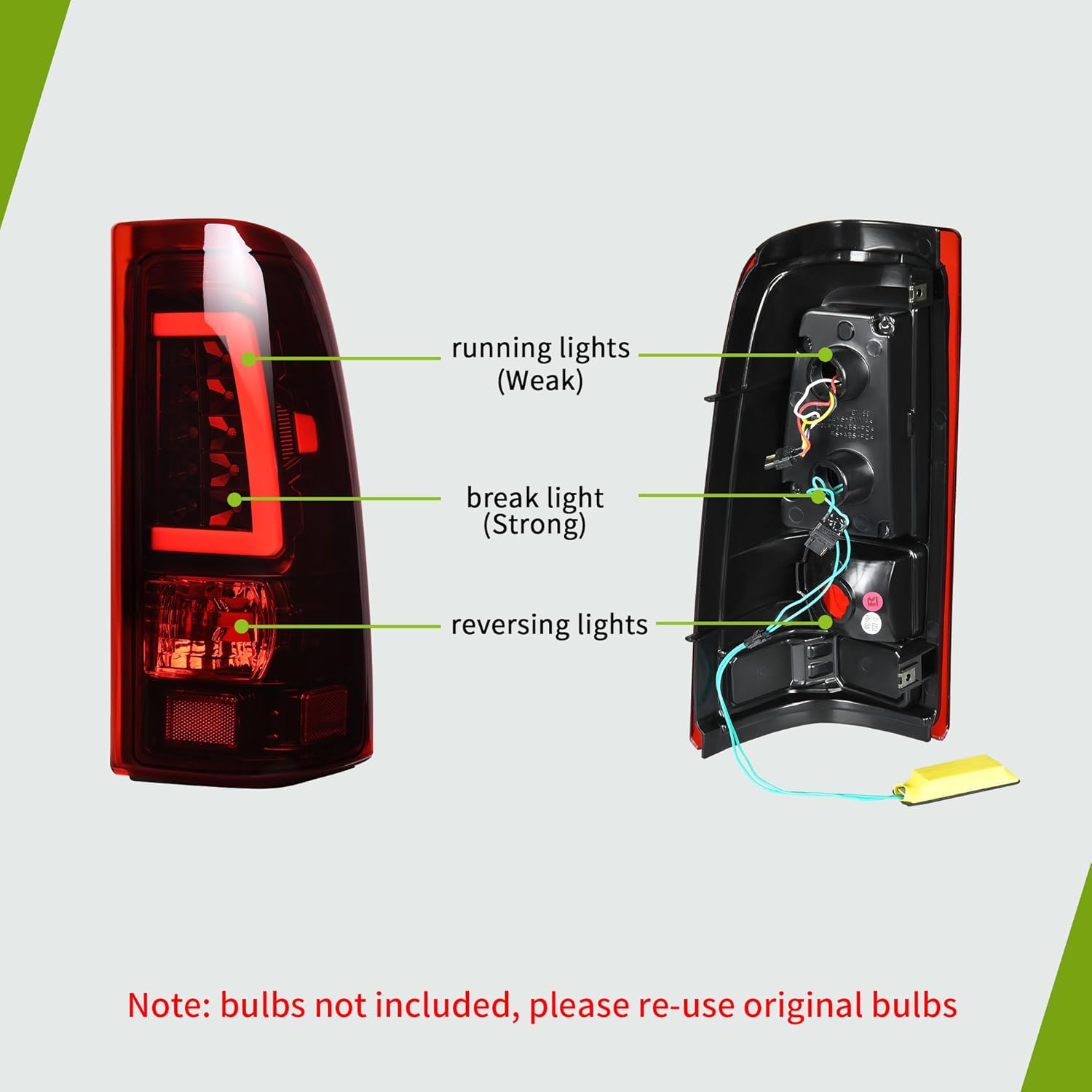 AUTOSAVER88 Conjunto de luz trasera LED compatible con Chevy Silverado 15001500HD25002500HD, Silverado 3500 2004-2006, Silverado 3500 2004-2006,