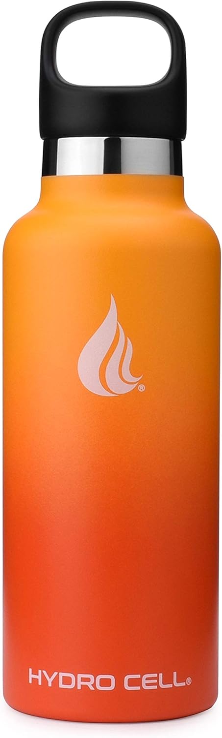 HYDRO CELL – Botella de agua de acero inoxidable con popote y tapa estándar (940, 710, 590, 470 ml), mantiene los líquidos calientes o fríos con