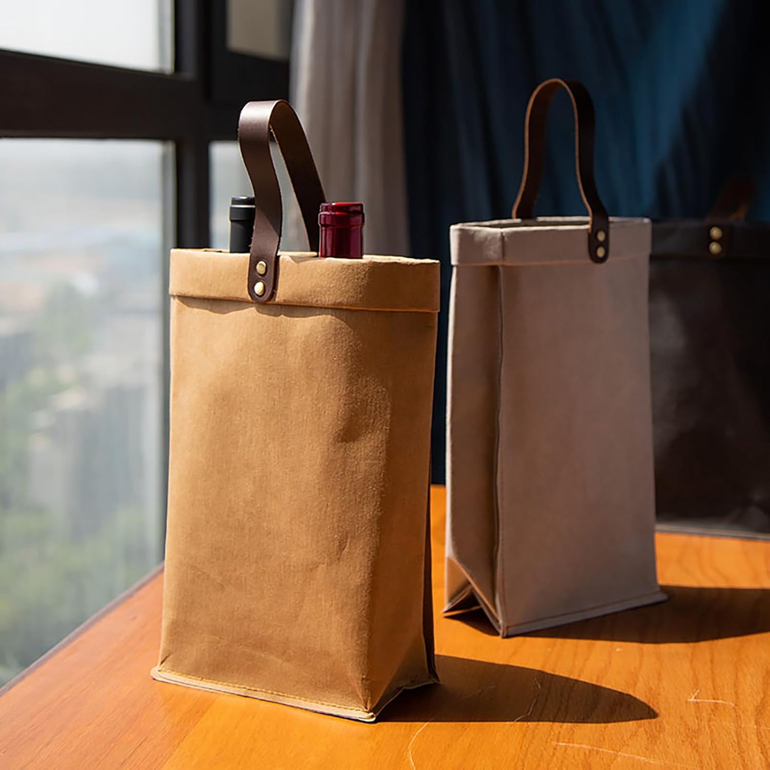 2 bolsas de vino reutilizables para botellas de vino, regalos para cumpleaños, bodas, fiestas de picnic, Navidad