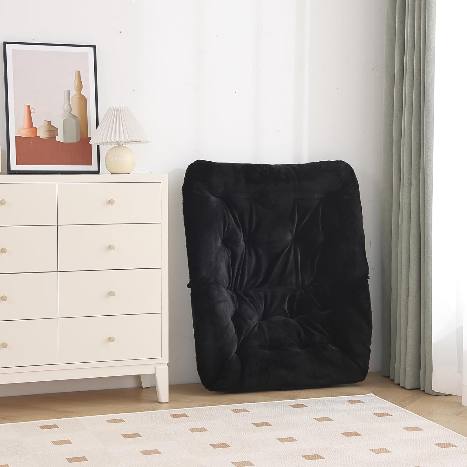 Silla platillo, cómodas sillas de dormitorio, silla plegable de piel sintética de gran tamaño, silla plegable con marco de metal para dormitorio,