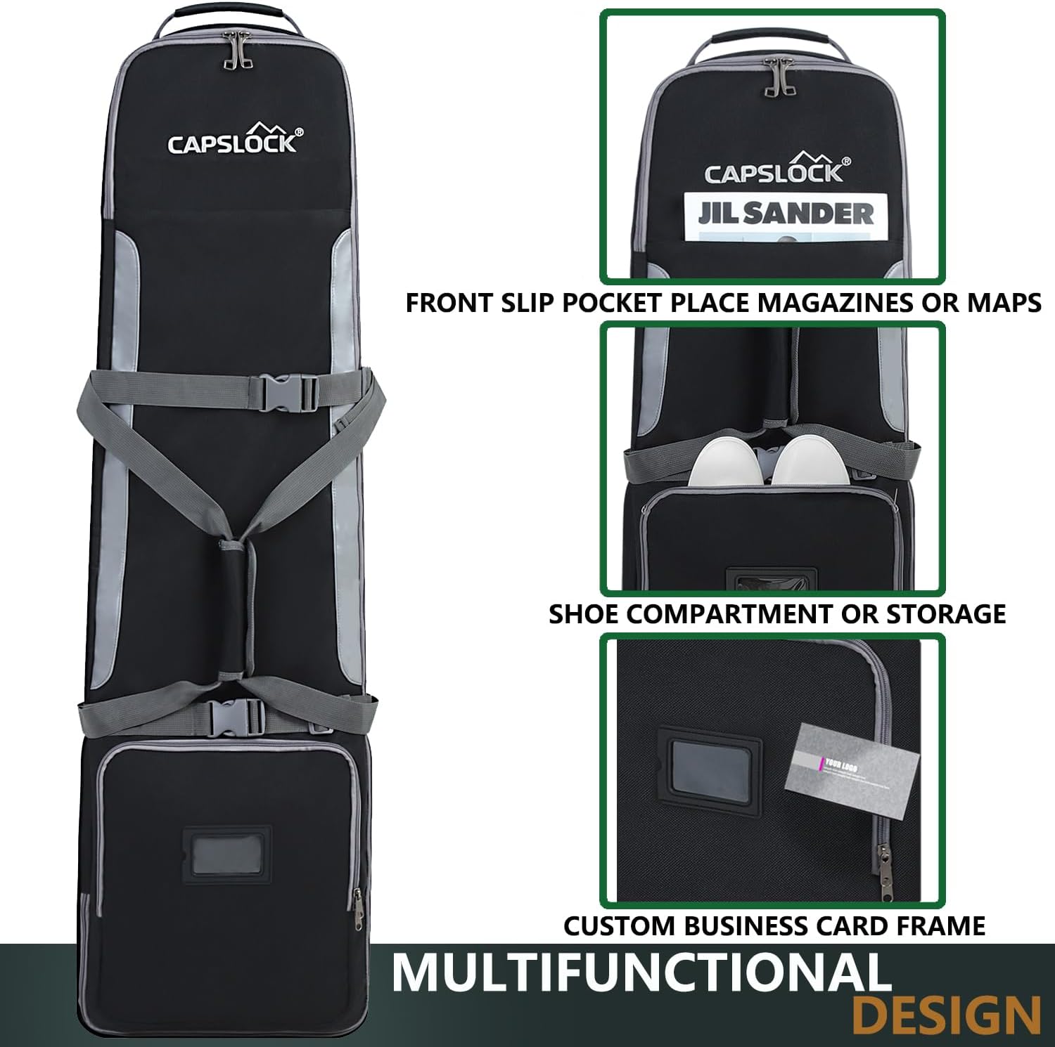 Golf Travel Bag with Wheels – 1200D Heavy Duty Nylon Fabric Golf Travel Case with Password Lock &Portable Golf Club Travel Cover,Soft-Sided Foldable