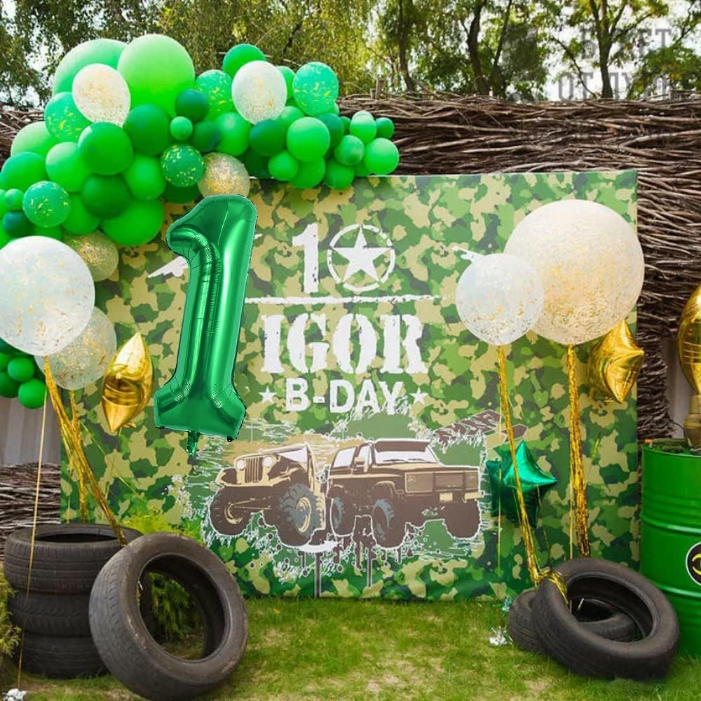 TONIFUL Globo verde oscuro de 40 pulgadas con números grandes del 0 al 9, decoración de fiesta de cumpleaños, globo de aluminio Mylar de números