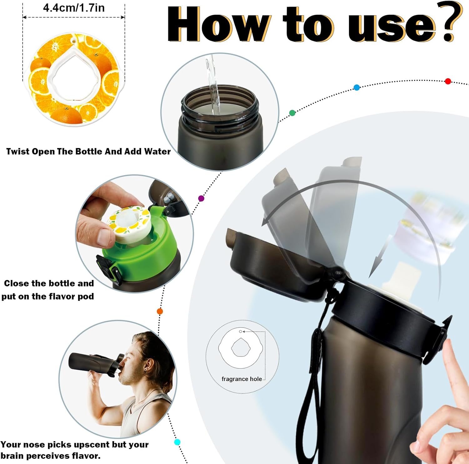 14 cápsulas de sabor para botella de agua de aire, anillos aromáticos, accesorios de botellas de agua, 0% azúcar, 0% calorías, cápsulas de fragancia